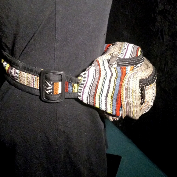 New Nepal Adjustable Cotton Fanny Pack Waist Bag Unisex Travel - Picture 4 of 6